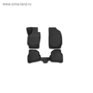 Коврики 3D в салон для Volkswagen Polo 2010-2020, седан, полиуретан, набор 4 шт