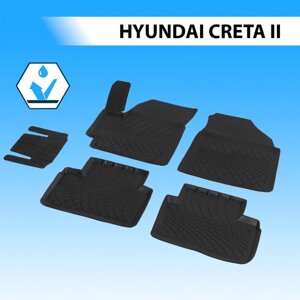 Коврики в салон автомобиля литьевые Rival, Hyundai Creta II 2021-н. в., литьевой полиуретан, без крепежа , 5 шт., 62310002
