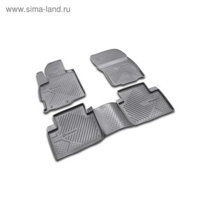 Коврики в салон Mitsubishi Outlander XL 2005-2010, 2010-2012, 4 шт. (полиуретан, серые)