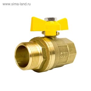 Кран шаровой STI ГАЗ, 3/4", внутренняя/наружная, бабочка, для газа