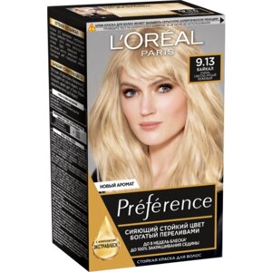 Краска для волос L'Oreal Preference Recital «Байкал», тон 9.13, светло-русый бежевый