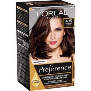 Краска для волос L'Oreal Preference Recital «Каракас», тон 4.15, тёмный каштан