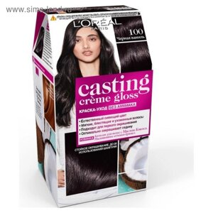Краска-уход для волос L'oreal Casting Creme Gloss, без аммиака, оттенок 100 чёрная ваниль