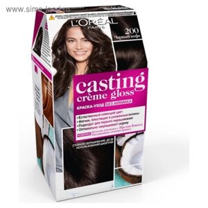 Краска-уход для волос L'oreal Casting Creme Gloss, без аммиака, оттенок 200 чёрный кофе
