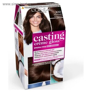 Краска-уход для волос L'oreal Casting Creme Gloss, без аммиака, оттенок 300 двойной эспрессо