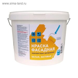 Краска ВД-АК 109М фасадная акриловая 2,7 л (3,9 кг)