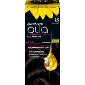 Крем-краска для волос Garnier Olia, тон 3.0 тёмно-каштановый
