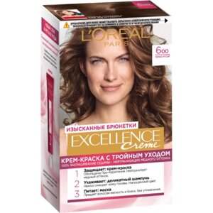 Крем-краска для волос L'Oreal Excellence Creme, тон 600 тёмно-русый