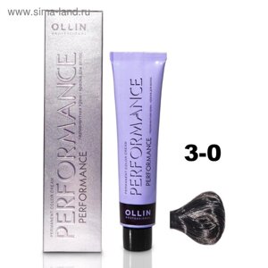 Крем-краска для волос Ollin Professional Performance, тон 3/0 тёмный шатен, 60 мл