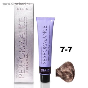 Крем-краска для волос Ollin Professional Performance, тон 7/7 русый коричневый, 60 мл