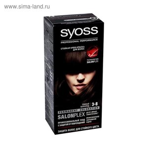 Крем-краска для волос Syoss Color, тон 3-8, тёмный шоколад