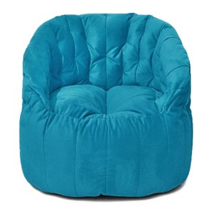 Кресло Челси, размер 85х85 см, ткань велюр, цвет голубой