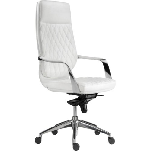 Кресло для руководителя Isida металл/экокожа, хром/белый 65x59x123 см