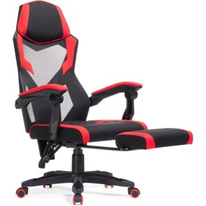 Кресло игровое Brun пластик/ткань/сетка, черный/черный/красный 61x55x110 см