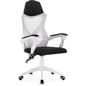 Кресло игровое Torino пластик/ткань, белый/черный 58x60x114 см