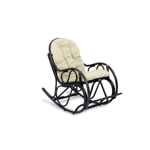 Кресло-качалка "Маргонда" каркас коричневый, сиденье бежевое, 140 х 58 х 105 см