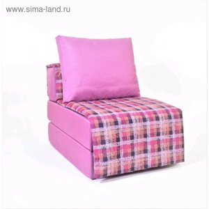 Кресло - кровать «Харви» с накидкой - матрасиком, размер 75 х 100 см, цвет сиреневый, принт квадро, рогожка