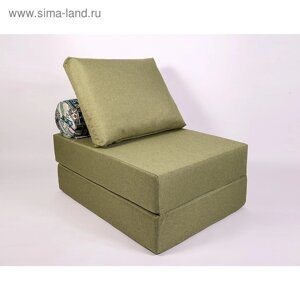 Кресло-кровать «Прайм» с матрасиком, размер 75100 см, цвет оливковый, рогожка, велюр