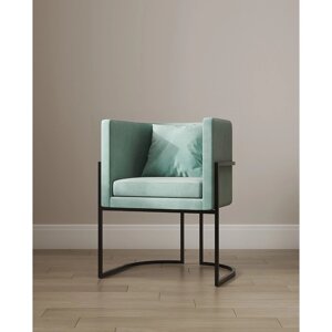 Кресло «LUNA», 606477 см, цвет аквамарин, каркас чёрный