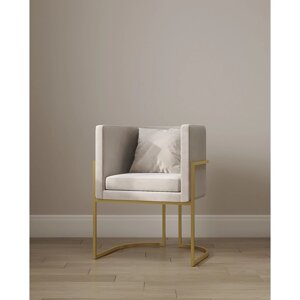 Кресло «LUNA», 606477 см, цвет кремовый, каркас золотой