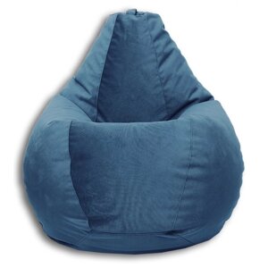 Кресло-мешок «Груша» Позитив Карат, размер XXL, диаметр 105 см, высота 130 см, велюр, цвет синий