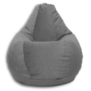Кресло-мешок «Груша» Позитив Lovely, размер L, диаметр 80 см, высота 100 см, велюр, цвет серый