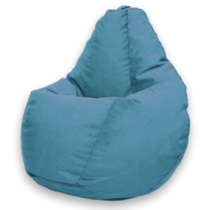 Кресло-мешок «Груша» Позитив Luma, размер L, диаметр 80 см, высота 100 см, велюр, цвет синий