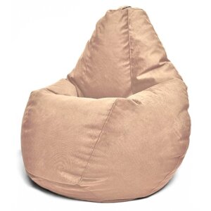 Кресло-мешок «Груша» Позитив Maserrati, размер L, диаметр 80 см, высота 100 см, велюр, цвет кофе с молоком