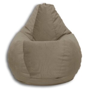 Кресло-мешок «Груша» Позитив Real A, размер L, диаметр 80 см, высота 100 см, велюр, цвет коричневый