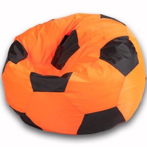 Кресло-мешок Мяч, размер 100 см, ткань оксфорд, цвет оранжевый, чёрный