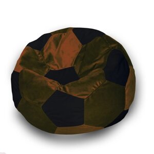 Кресло-мешок «Мяч», размер 80 см, см, велюр, цвет коричневый, чёрный
