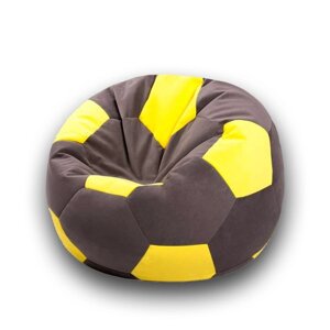 Кресло-мешок «Мяч», размер 80 см, см, велюр, цвет коричневый, жёлтый