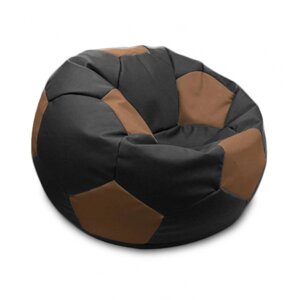 Кресло-мешок «Мяч», размер 90 см, см, искусственная кожа, чёрный, коричневый