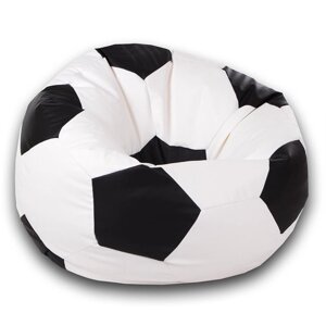 Кресло-мешок «Мяч», размер 90 см, см, искусственная кожа, цвет белый, черный