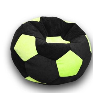 Кресло-мешок «Мяч», размер 90 см, см, велюр, цвет чёрный, зелёный