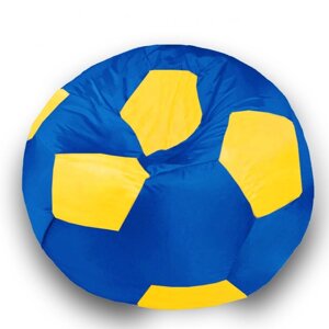 Кресло-мешок Мяч, размер 90 см, ткань оксфорд, цвет синий, жёлтый