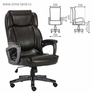 Кресло офисное BRABIX PREMIUM "Favorite EX-577", пружинный блок, кожа, коричневое, 531936