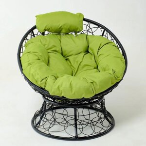 Кресло "Папасан" мини, ротанг, 81х68х77см, подушка зеленая микс