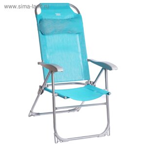 Кресло-шезлонг складное, 75x59x109 см, цвет бирюзовый