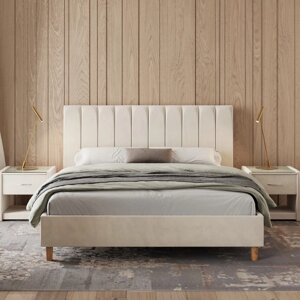 Кровать «Алькасар» с ПМ, 120200 см, премиум велюр, цвет лепестки ландыша