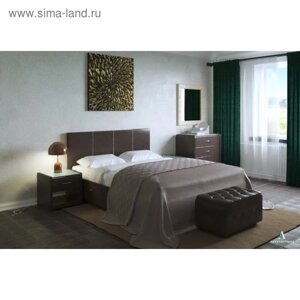 Кровать «Атриум» без ПМ, 140200 см, экокожа, цвет горький шоколад