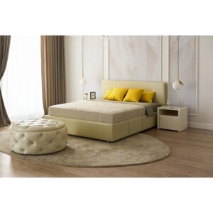 Кровать «Атриум» без ПМ, 180200 см, экокожа, цвет ванильное суфле