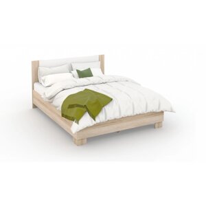 Кровать «Аврора» без ПМ, 160 200 см, со встроенным основанием, цвет сонома / белый