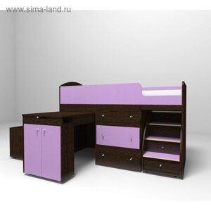 Кровать-чердак Ярофф Малыш, 800x1800, Венге/Ирис
