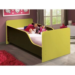 Кровать детская с бортом «Малышка №2», 600 1400 мм, цвет венге / жёлтый