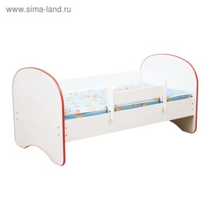 Кровать детская с бортом «Радуга», без ящика, 700х1400 мм, цвет белый / кант красный