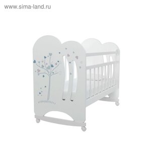 Кровать детская WIND TREE колесо-качалка, цвет белый