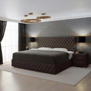 Кровать «Купол тысячелетия» без ПМ, 160200 см, экокожа, цвет горький шоколад