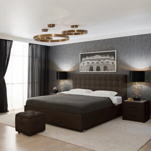 Кровать «Ла Скала» с ПМ, 160200 см, экокожа, цвет горький шоколад