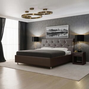 Кровать «Монблан» без ПМ, 160200 см, экокожа, цвет горький шоколад
